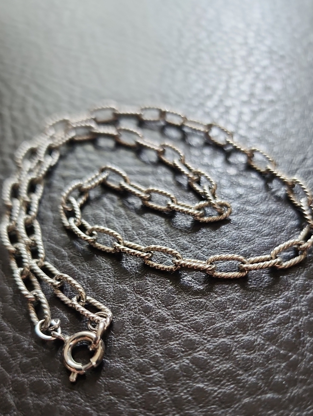 Silver Tone Rope Link Chain Necklace - Silver